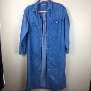 OshKosh B'gosh The Genuine Article VTG Blue Denim Long Sleeved Button Up Dress L